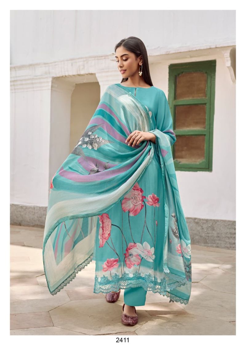 Kimora Dehri Vol 92 Muslin Digital Printed Patch Embroidery Salwar Kameez Dress Material