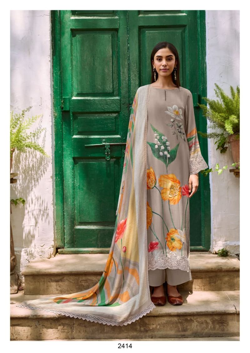 Kimora Dehri Vol 92 Muslin Digital Printed Patch Embroidery Salwar Kameez Dress Material — Wholesale Salwar Suits, Aanchi wholesale from Surat — view 3