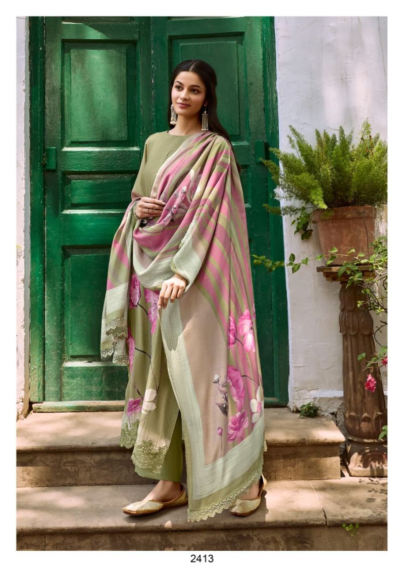 Kimora Dehri Vol 92 Muslin Digital Printed Patch Embroidery Salwar Kameez Dress Material — Wholesale Salwar Suits, Aanchi wholesale from Surat — view 4