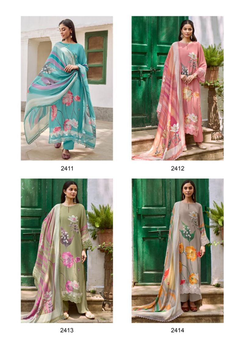 Kimora Dehri Vol 92 Muslin Digital Printed Patch Embroidery Salwar Kameez Dress Material — Wholesale Salwar Suits, Aanchi wholesale from Surat — view 11