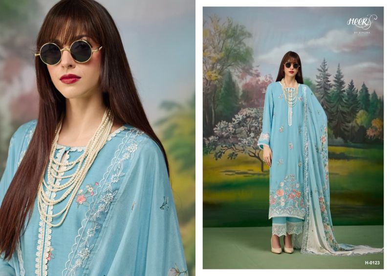 Kimora Heer Jaani Vol 256 Muslin Resham Embroidered Salwar Suit — Wholesale Salwar Suits, Kimora wholesale from Surat — view 7