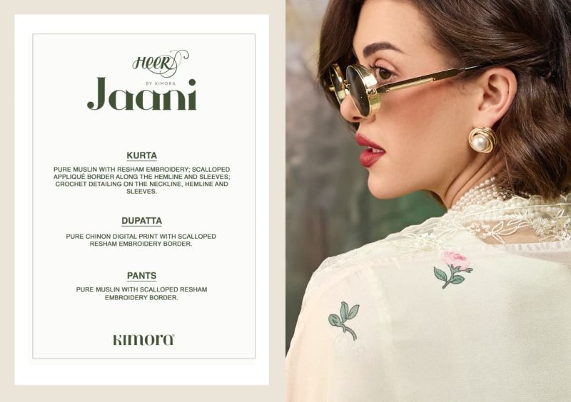 Kimora Heer Jaani Vol 256 Muslin Resham Embroidered Salwar Suit — Wholesale Salwar Suits, Kimora wholesale from Surat — view 3