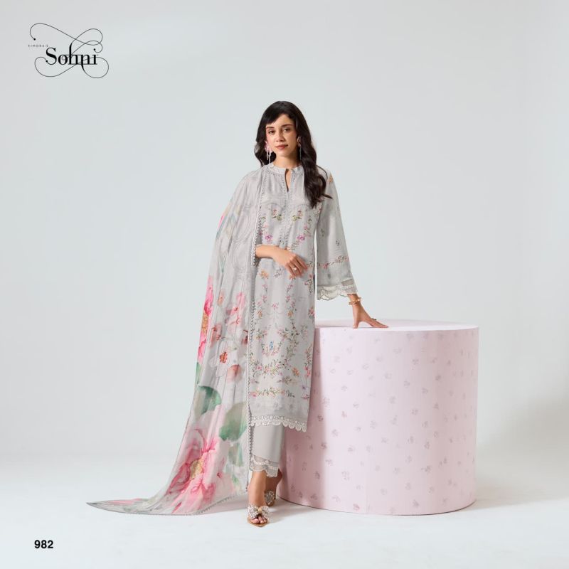 Kimora Sohni Nigaar Vol 91 Muslin Digital Print Embroidered Salwar Kameez Dress Material