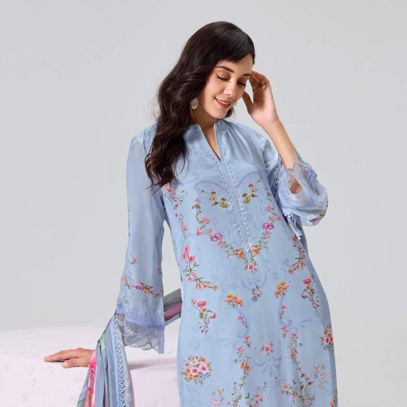 Kimora Sohni Nigaar Vol 91 Muslin Digital Print Embroidered Salwar Kameez Dress Material — Wholesale Salwar Suits, Vardan Ethnic wholesale from Surat — view 7