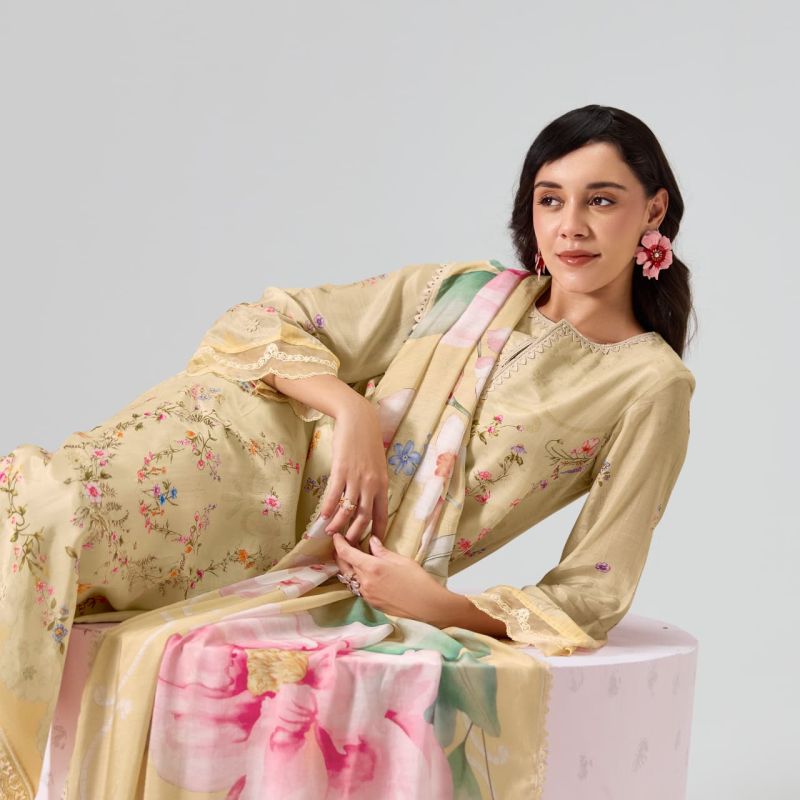 Kimora Sohni Nigaar Vol 91 Muslin Digital Print Embroidered Salwar Kameez Dress Material — Wholesale Salwar Suits, Vardan Ethnic wholesale from Surat — view 8