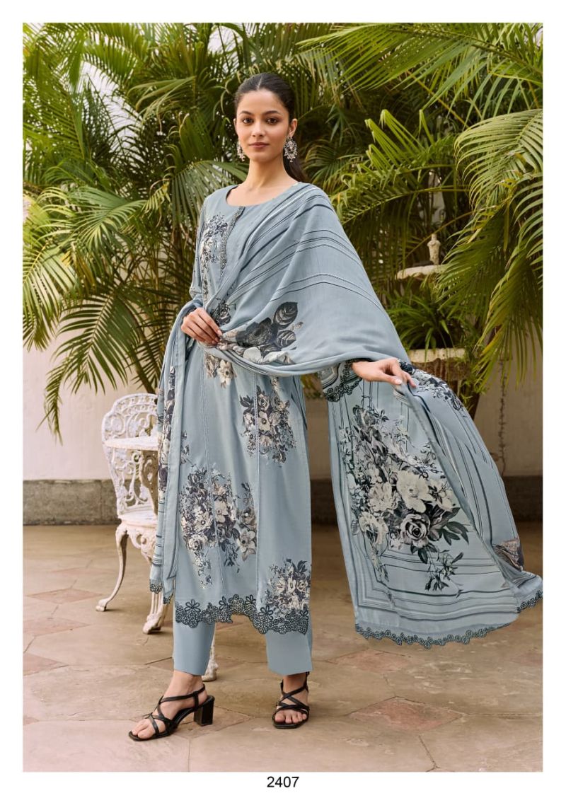 Kimora Suit Shaam Vol 91 Muslin Digital Prin Hand Work Salwar Kameez Dress Material — Wholesale Salwar Suits, MPA wholesale from Surat — view 2