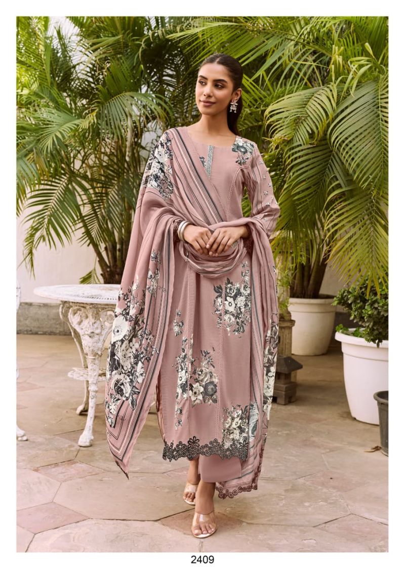 Kimora Suit Shaam Vol 91 Muslin Digital Prin Hand Work Salwar Kameez Dress Material