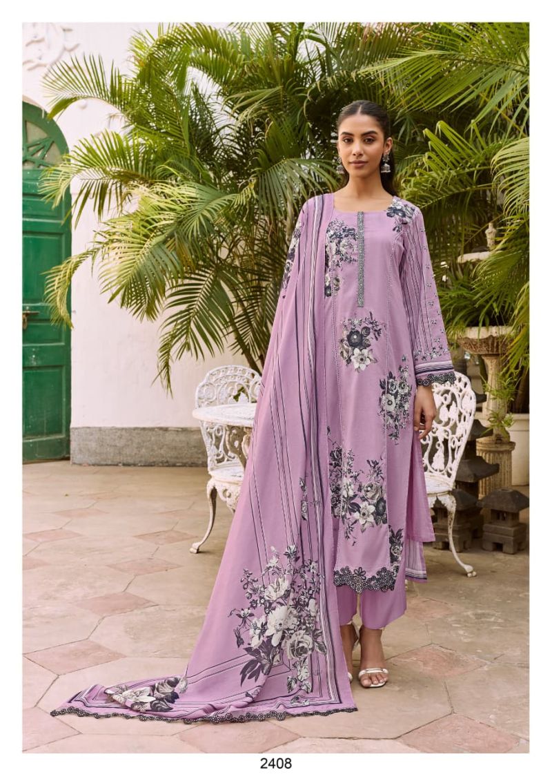 Kimora Suit Shaam Vol 91 Muslin Digital Prin Hand Work Salwar Kameez Dress Material — Wholesale Salwar Suits, MPA wholesale from Surat — view 3