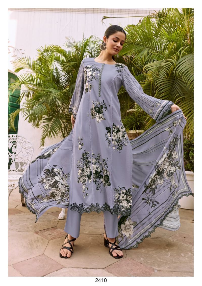 Kimora Suit Shaam Vol 91 Muslin Digital Prin Hand Work Salwar Kameez Dress Material — Wholesale Salwar Suits, MPA wholesale from Surat — view 4