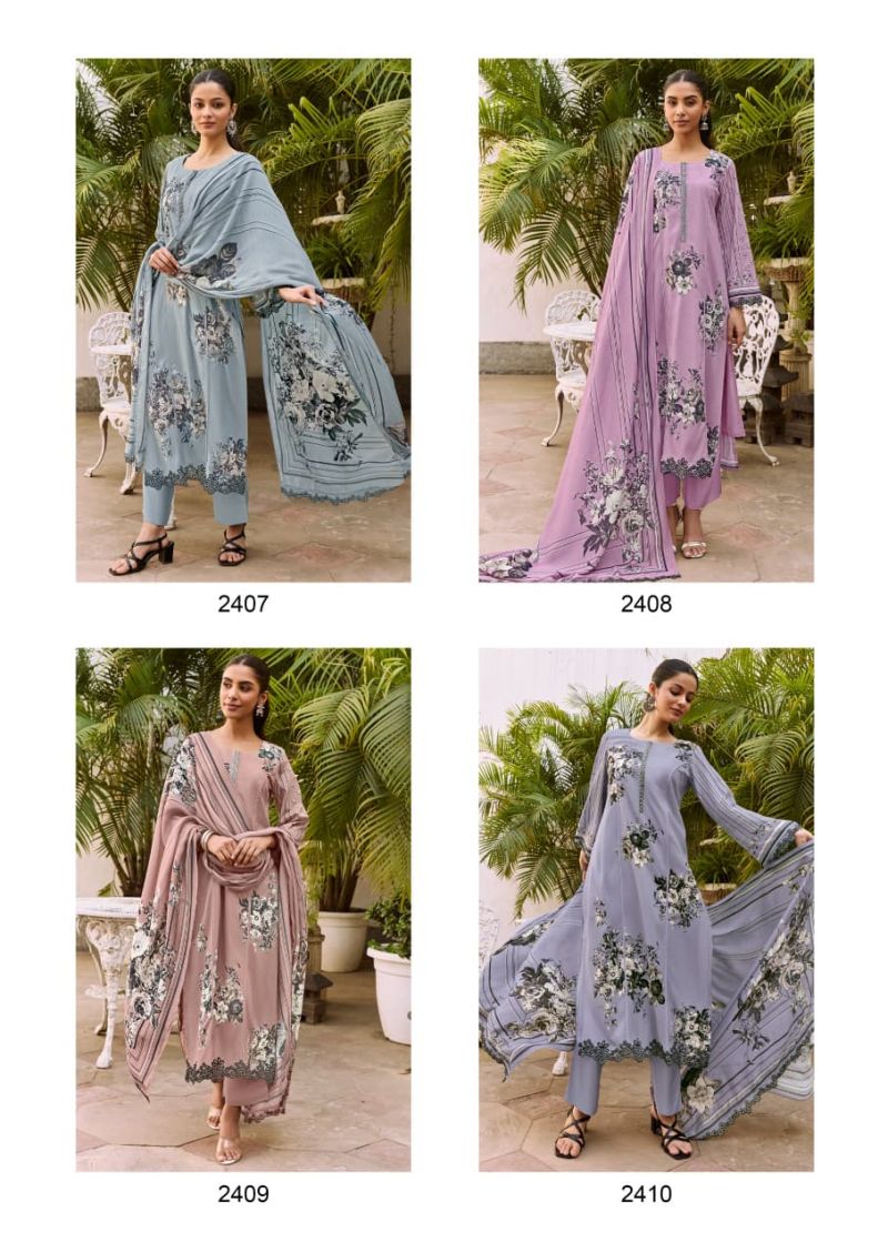 Kimora Suit Shaam Vol 91 Muslin Digital Prin Hand Work Salwar Kameez Dress Material — Wholesale Salwar Suits, MPA wholesale from Surat — view 6