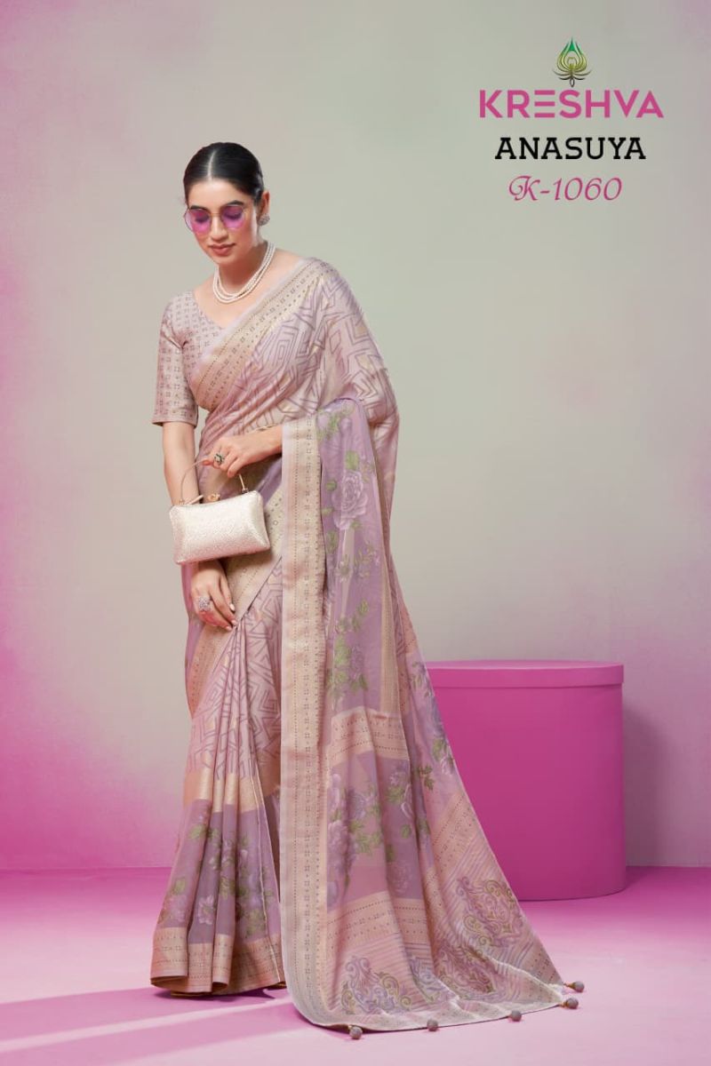 Kreshva Anasuya Pv Georgette Luxury Printed Saree — Wholesale Sarees, Kreshva wholesale from Surat — view 6