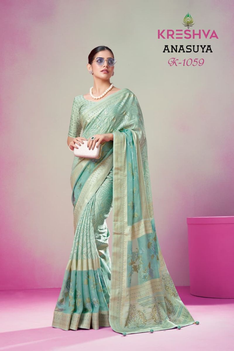 Kreshva Anasuya Pv Georgette Luxury Printed Saree — Wholesale Sarees, Kreshva wholesale from Surat — view 4
