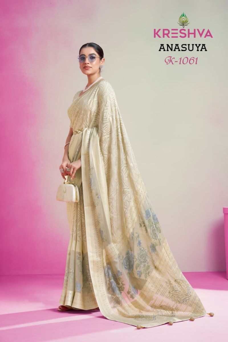 Kreshva Anasuya Pv Georgette Luxury Printed Saree — Wholesale Sarees, Kreshva wholesale from Surat — view 3