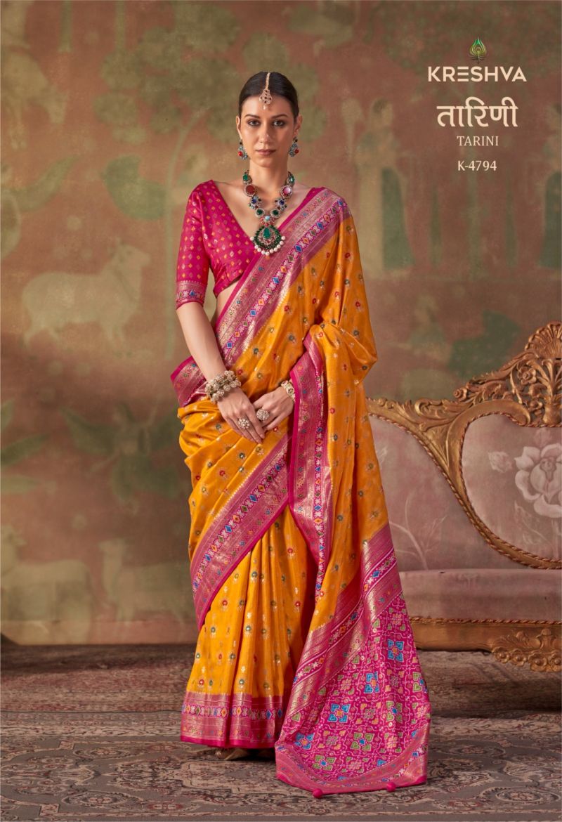Kreshva Tarini Silk Classic Patola Design Saree Collection — Wholesale Sarees, Kreshva wholesale from Surat — view 5