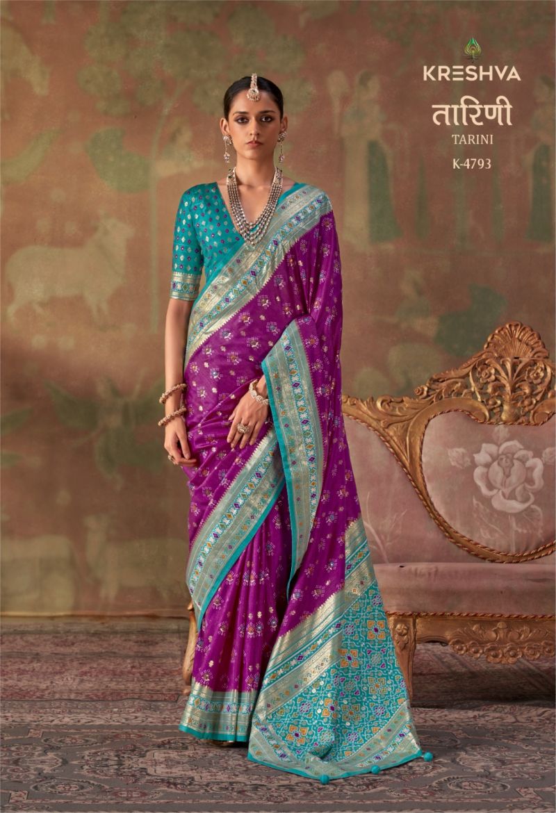 Kreshva Tarini Silk Classic Patola Design Saree Collection — Wholesale Sarees, Kreshva wholesale from Surat — view 4