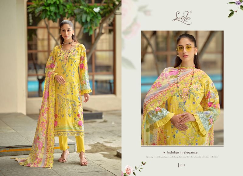 Levisha Zara Shahjahan Cambric Lawn Cotton Print Embroidered Dress Material — Cotton Dress Material, Vardan Ethnic wholesale from Surat — view 3