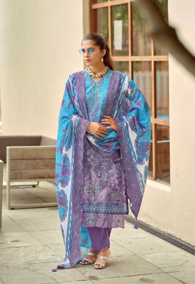 Levisha Zara Shahjahan Cambric Lawn Cotton Print Embroidered Dress Material
