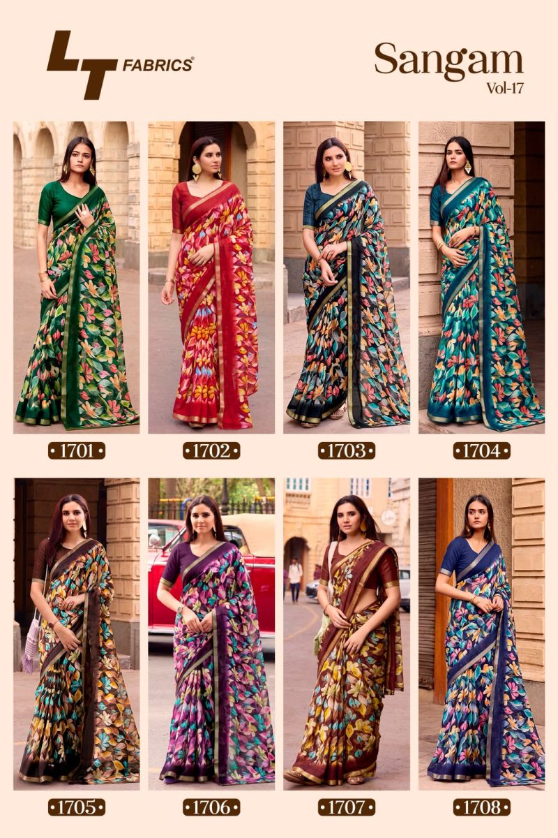 Lt Sangam Vol 17 Micro Printed Saree Collection — Wholesale Sarees, L.T.FASHIONS wholesale from Surat — view 2