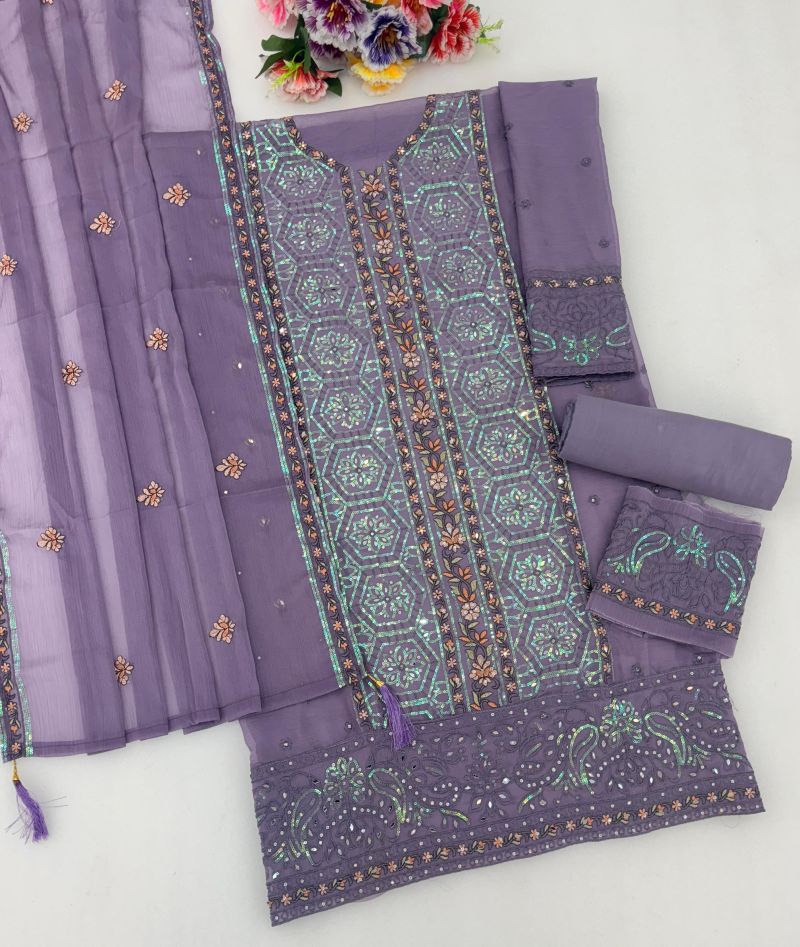 Mah E Rooh 4245 A To D Chiffon Embroidered Salwar Kameez Catalog — Wholesale Salwar Kameez, Vardan Ethnic wholesale from Surat — view 5