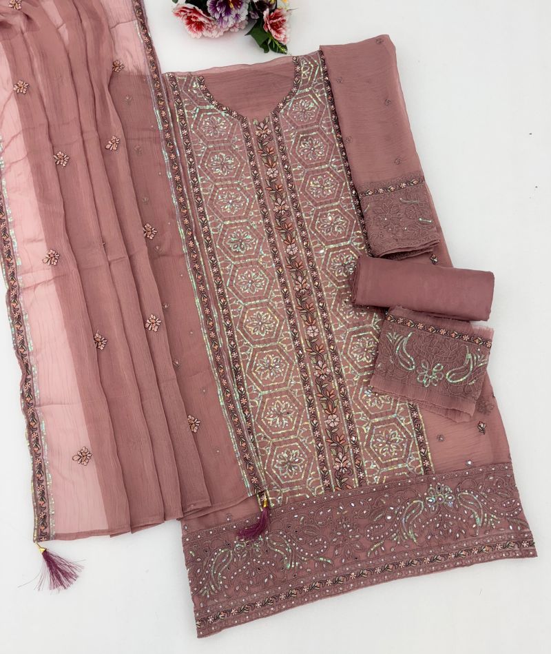 Mah E Rooh 4245 A To D Chiffon Embroidered Salwar Kameez Catalog — Wholesale Salwar Kameez, Vardan Ethnic wholesale from Surat — view 6
