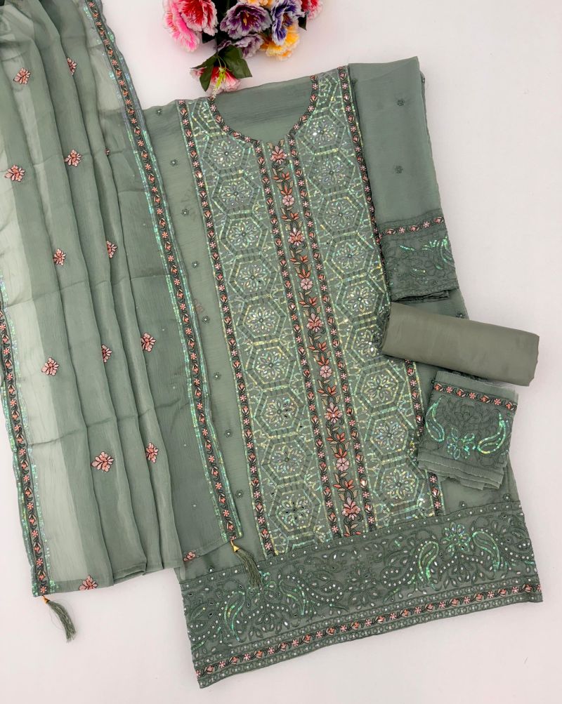 Mah E Rooh 4245 A To D Chiffon Embroidered Salwar Kameez Catalog — Wholesale Salwar Kameez, Vardan Ethnic wholesale from Surat — view 9