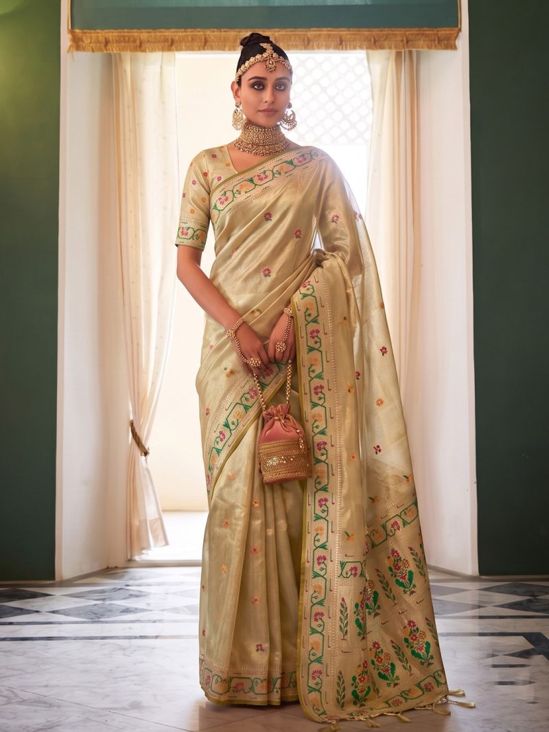 Ast Maheswari Silk Tissue Silk Meena Worked Saree Catalog — Wholesale Sarees, Astita wholesale from Surat — view 7