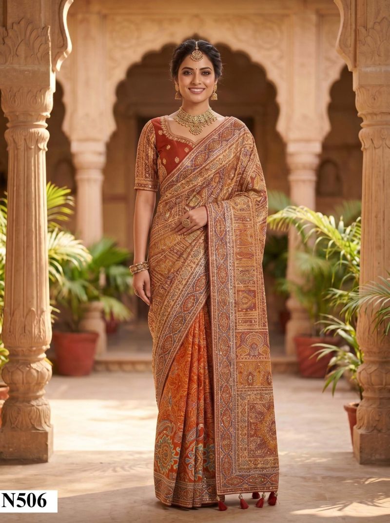 Mahotsav Nimaya Rajwadi Vol 3 Crape Silk Aari Work Saree Catalog — Wholesale Sarees, Mahotsav wholesale from Surat — view 8