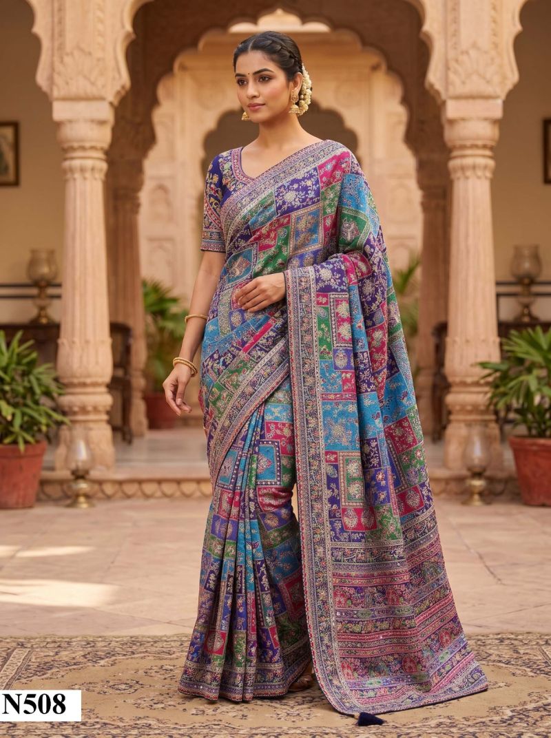 Mahotsav Nimaya Rajwadi Vol 3 Crape Silk Aari Work Saree Catalog — Wholesale Sarees, Mahotsav wholesale from Surat — view 7