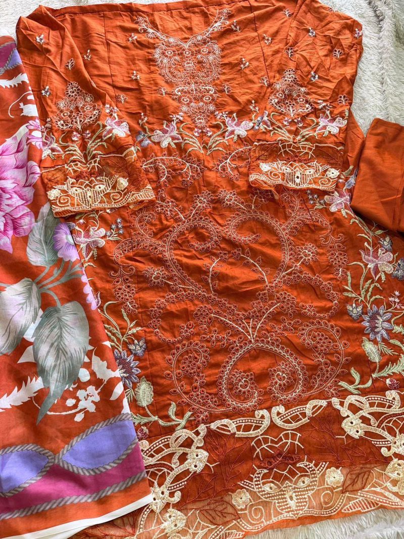 Mehboob Tex Ombre Nx New Colors Cambric Cotton With Embroidered Salwar Suit — Wholesale Pakistani Suits, Vardan Ethnic wholesale from Surat — view 6