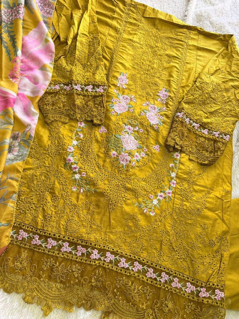 Mehboob Tex Ombre Nx New Colors Cambric Cotton With Embroidered Salwar Suit — Wholesale Pakistani Suits, Vardan Ethnic wholesale from Surat — view 7