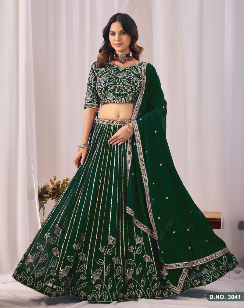 Mehvish Vol 34 Faux Georgette Embroidered Lehenga Choli Set