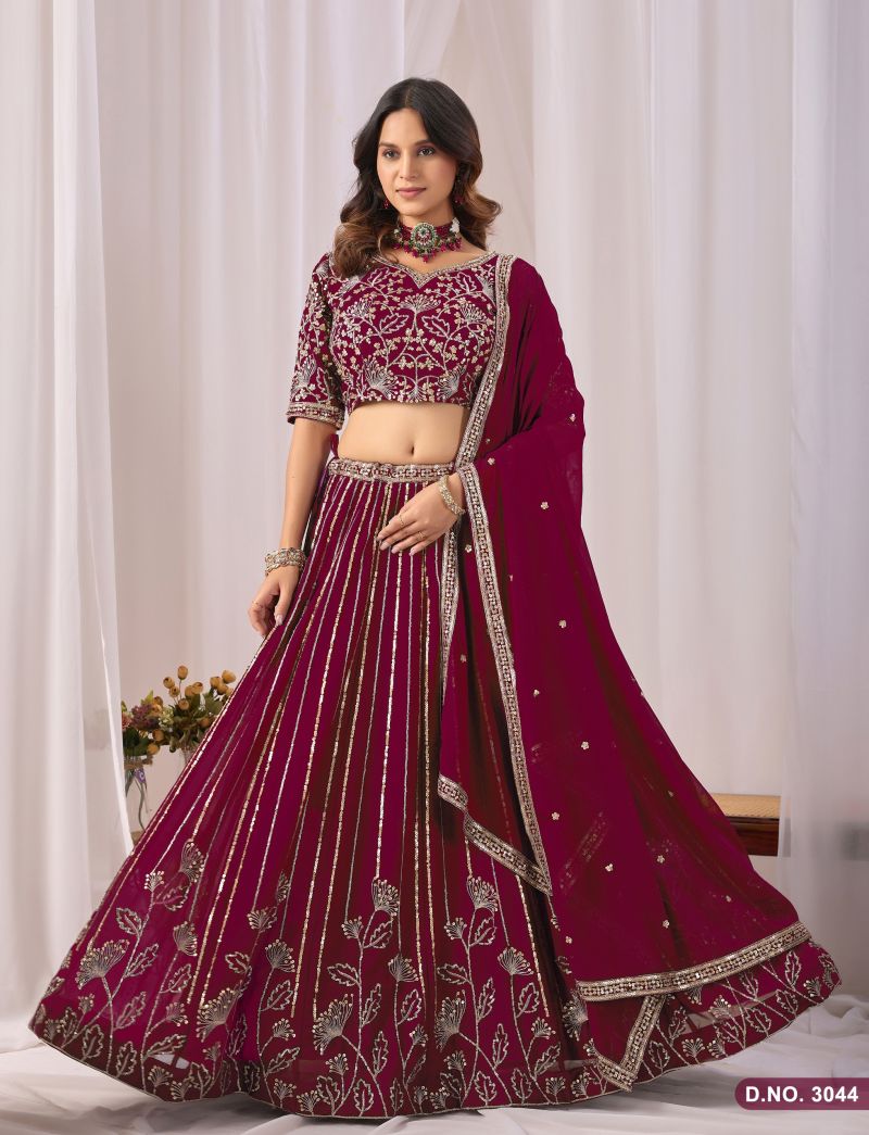 Mehvish Vol 34 Faux Georgette Embroidered Lehenga Choli Set — Wholesale Lehenga, Mehvish wholesale from Surat — view 6