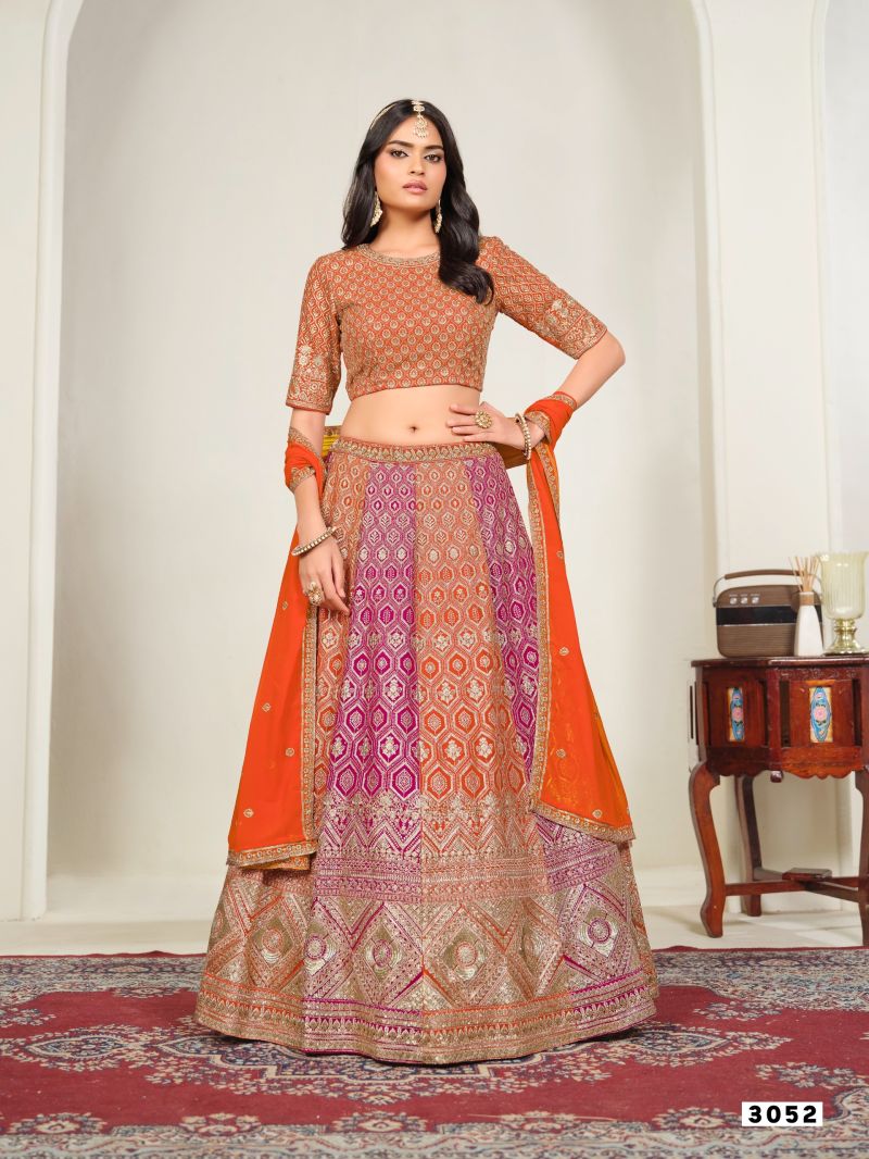 Mehvish Vol 35 Faux Georgette Embroidered Lehenga Choli Collection — Wholesale Lehenga, Mehvish wholesale from Surat — view 3