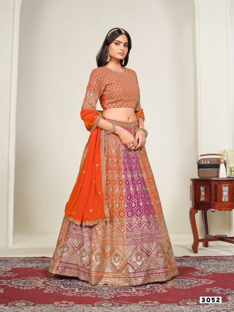 Mehvish Vol 35 Faux Georgette Embroidered Lehenga Choli Collection — Wholesale Lehenga, Mehvish wholesale from Surat — view 5