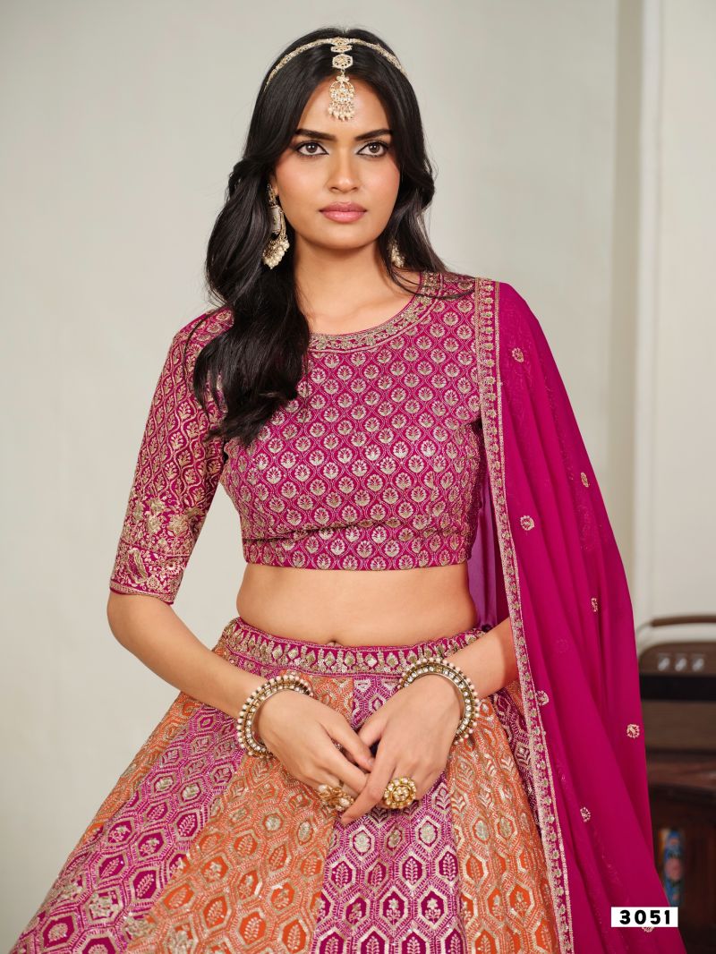 Mehvish Vol 35 Faux Georgette Embroidered Lehenga Choli Collection — Wholesale Lehenga, Mehvish wholesale from Surat — view 6