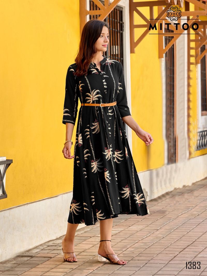 Mittoo Belt Vol 27 Rayon Printed One Piece Catalog — Wholesale Kurtis, Mittoo wholesale from Surat — view 7