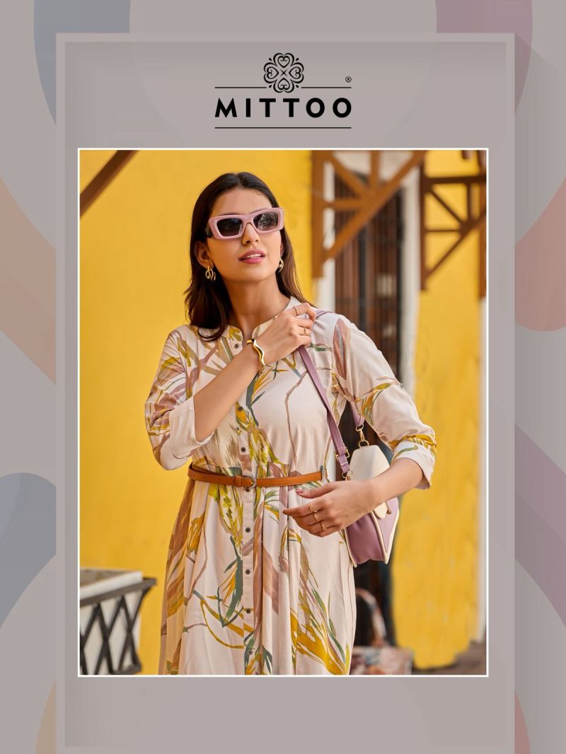 Mittoo Belt Vol 27 Rayon Printed One Piece Catalog — Wholesale Kurtis, Mittoo wholesale from Surat — view 3