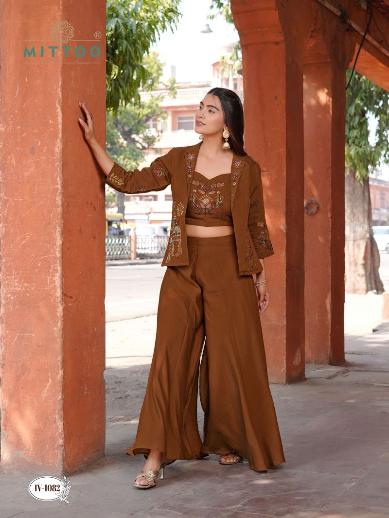 Mittoo Ruksat Mul Chanderi Thread Work Indo Western Set — Wholesale Designer Salwar Suits, MPA wholesale from Surat — view 5