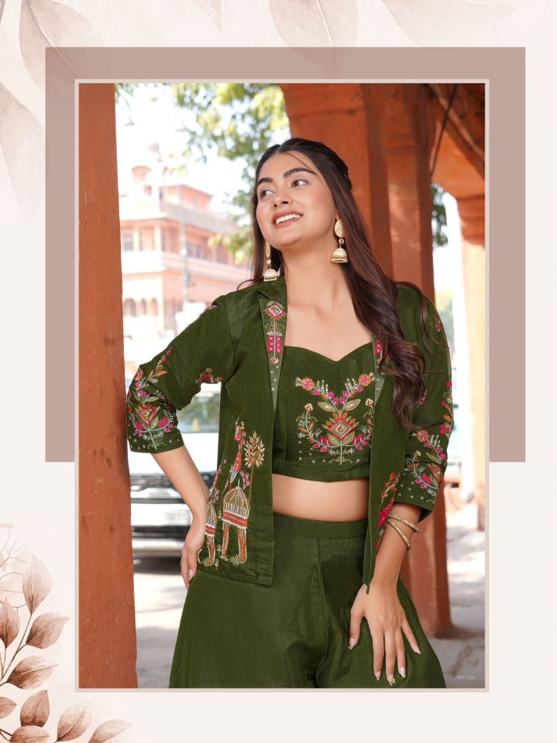 Mittoo Ruksat Mul Chanderi Thread Work Indo Western Set — Wholesale Designer Salwar Suits, MPA wholesale from Surat — view 2