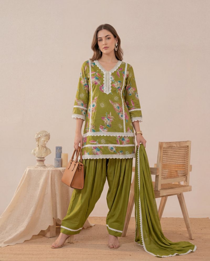 Naisha K 1073 Rayon Discharge Print Readymade Farsi Salwar Kameez