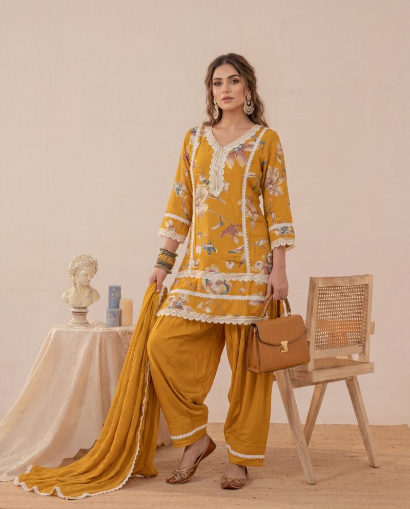 Naisha K 1073 Rayon Discharge Print Readymade Farsi Salwar Kameez — Wholesale, Naisha wholesale from Surat — view 7