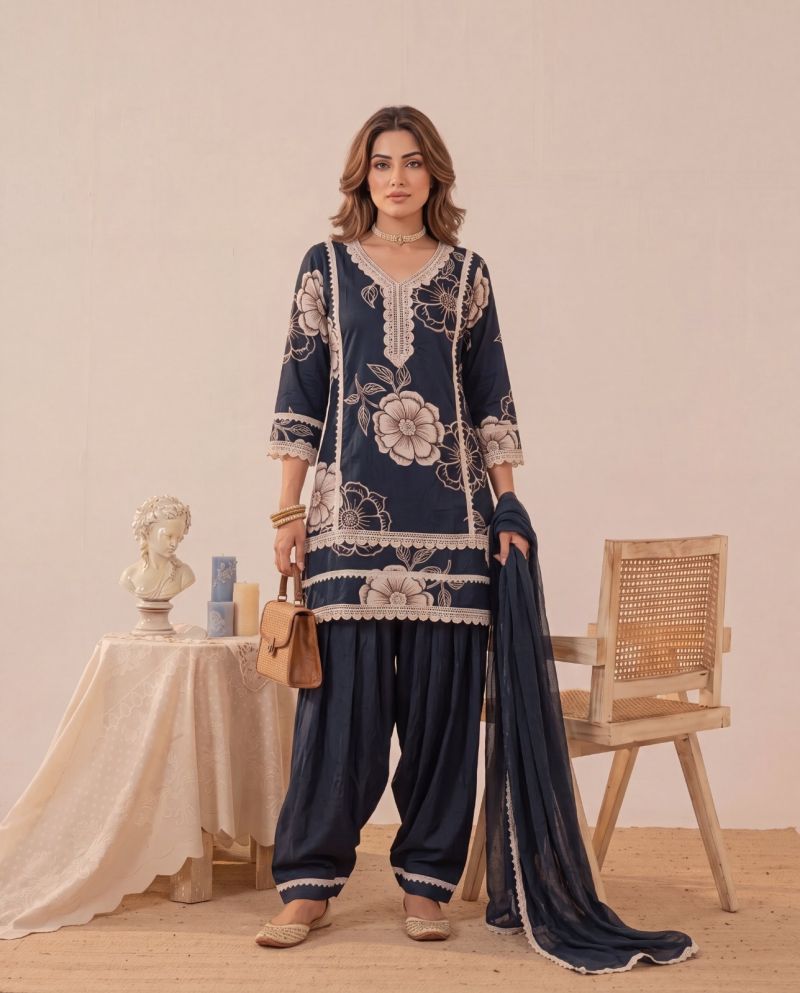 Naisha K 1073 Rayon Discharge Print Readymade Farsi Salwar Kameez — Wholesale, Naisha wholesale from Surat — view 3