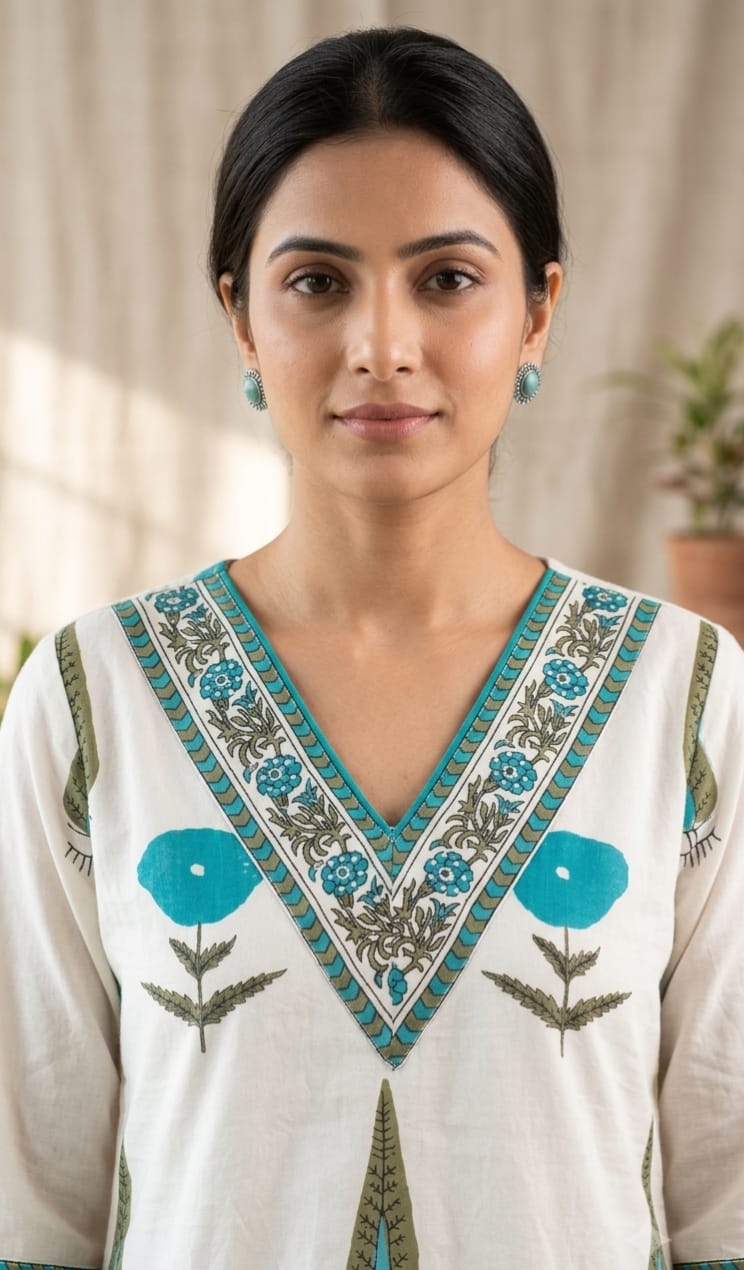 Naisha k 1084 Cotton Printed Kurti With Bottomn Dupatta Set — Wholesale Readymade Suit, MPA wholesale from Surat — view 4