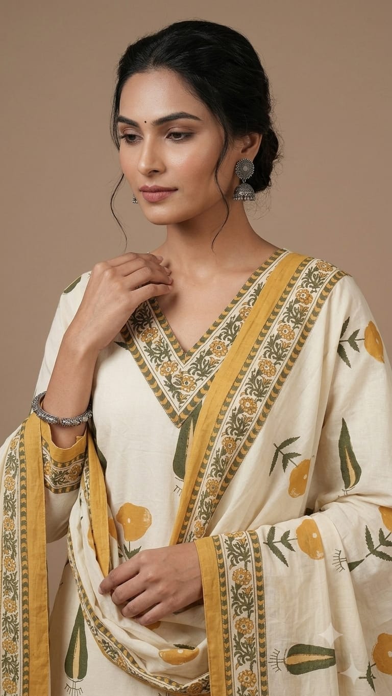 Naisha k 1084 Cotton Printed Kurti With Bottomn Dupatta Set — Wholesale Readymade Suit, MPA wholesale from Surat — view 2