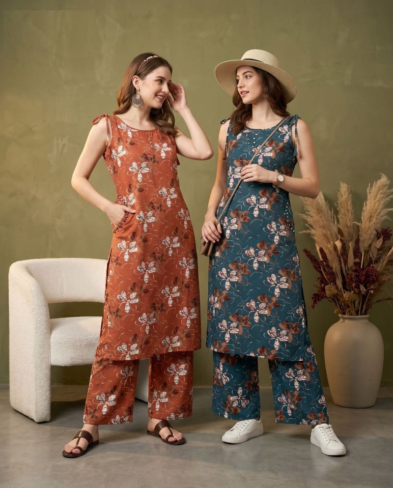 Naisha K 1086 Heavy Rayon With Neck Work Kurti With Bottom Set — Wholesale Kurtis, MPA wholesale from Surat — view 9