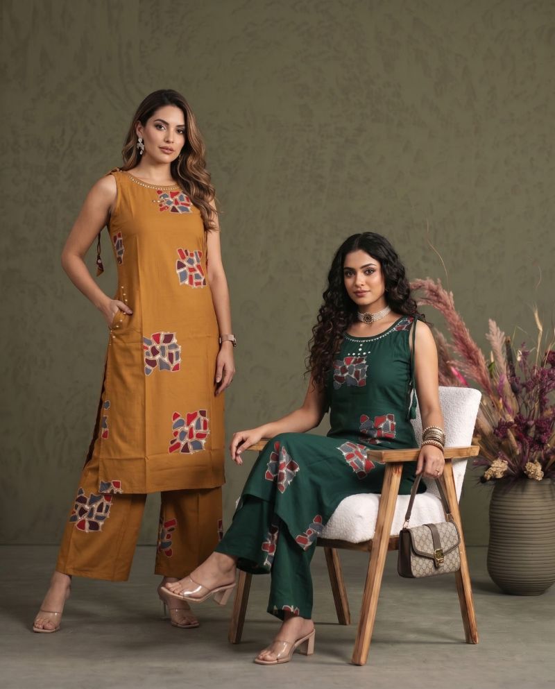 Naisha K 1086 Heavy Rayon With Neck Work Kurti With Bottom Set — Wholesale Kurtis, MPA wholesale from Surat — view 7
