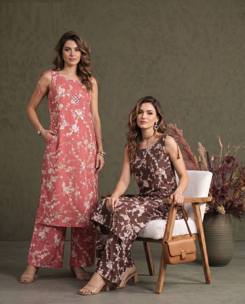 Naisha K 1086 Heavy Rayon With Neck Work Kurti With Bottom Set — Wholesale Kurtis, MPA wholesale from Surat — view 6
