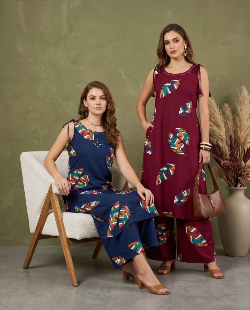 Naisha K 1086 Heavy Rayon With Neck Work Kurti With Bottom Set — Wholesale Kurtis, MPA wholesale from Surat — view 3
