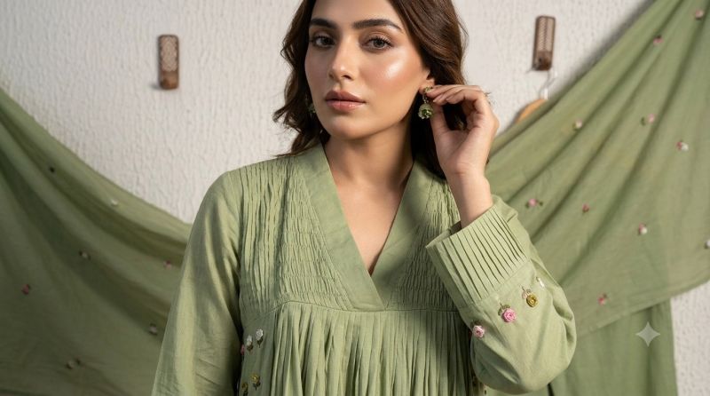 Naisha K 1093 Mul Cotton Hand Work Anarkali Kurti With Pant Dupatta Set — Wholesale Kurtis, Naisha wholesale from Surat — view 4
