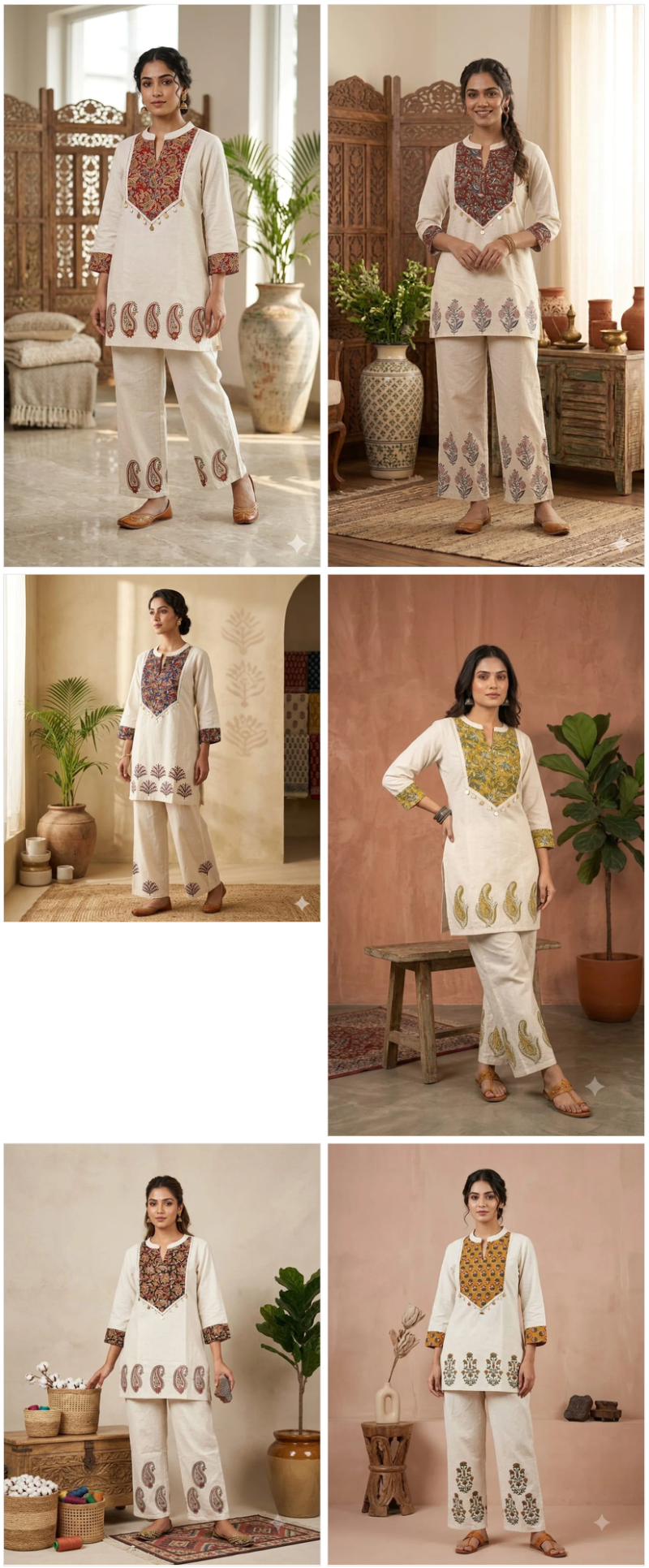 Naisha K 1118 Cotton Flex Ajrakh Patch Work Co Ord Set — Wholesale Kurtis, Naisha wholesale from Surat — view 5